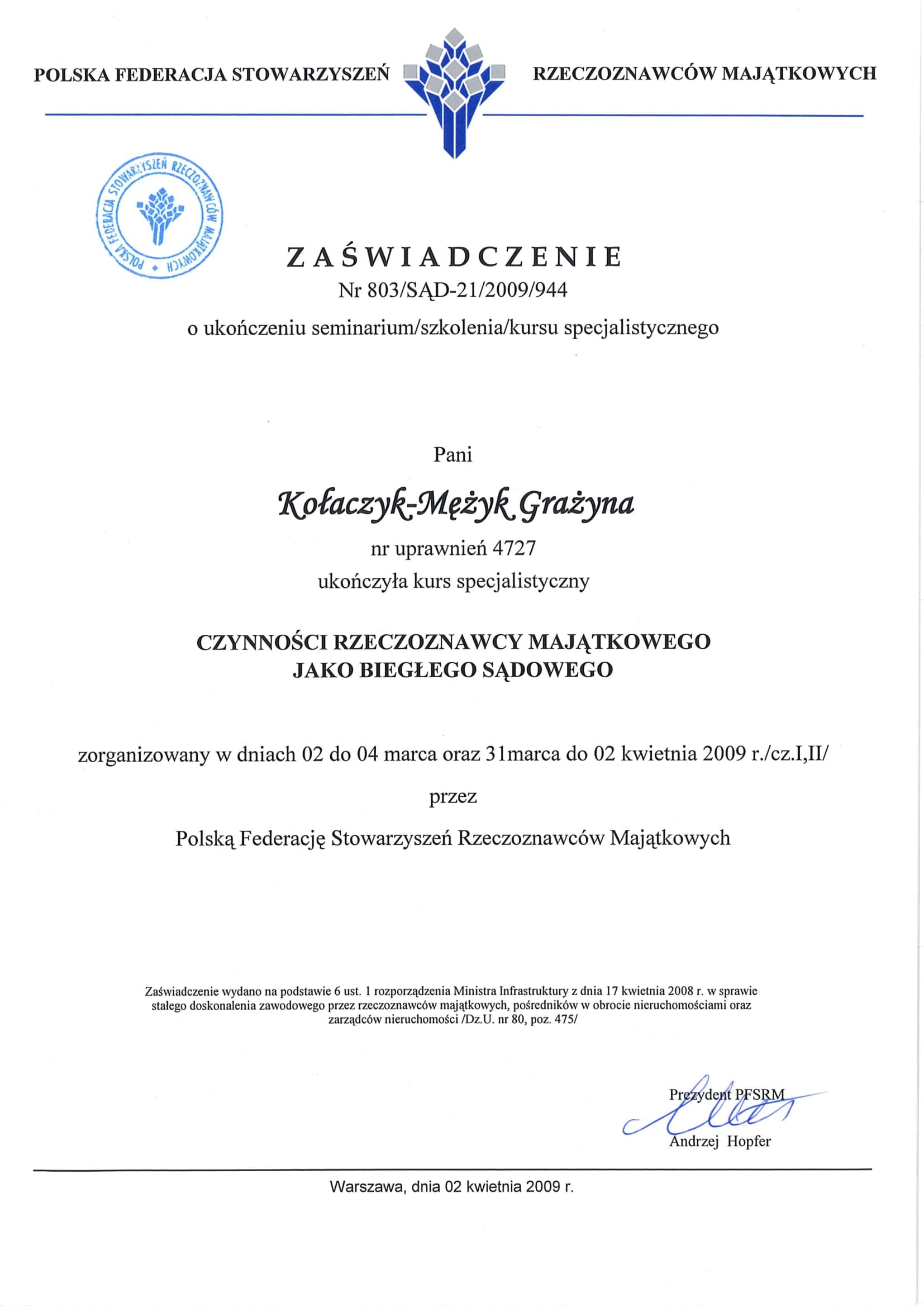 Czynności rzeczoznawcy majątkowego jako biegłego sądowego.